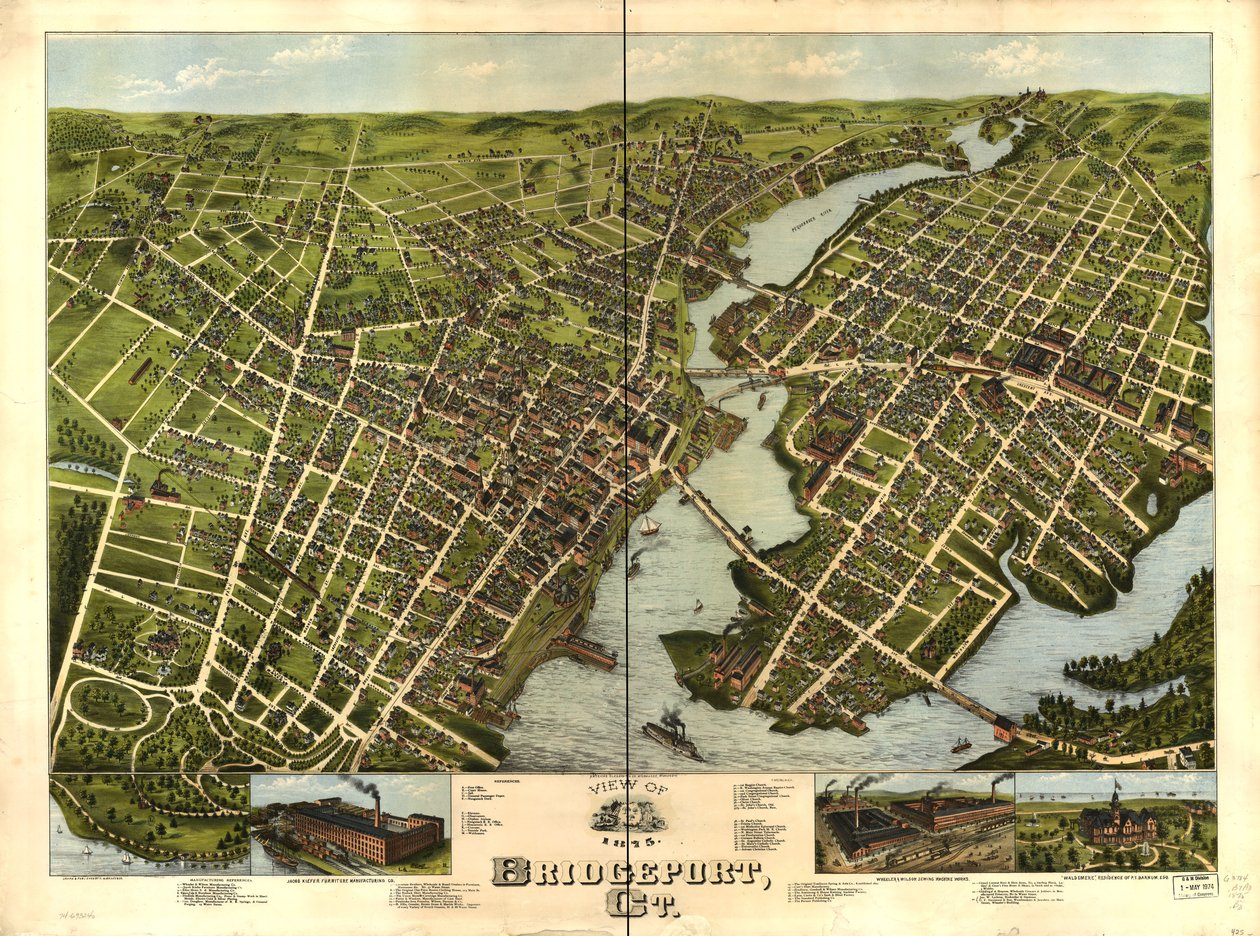 	Vista de Bridgeport, Ct. 1875. de O.H. Bailey and Co. American Oleograph Co.