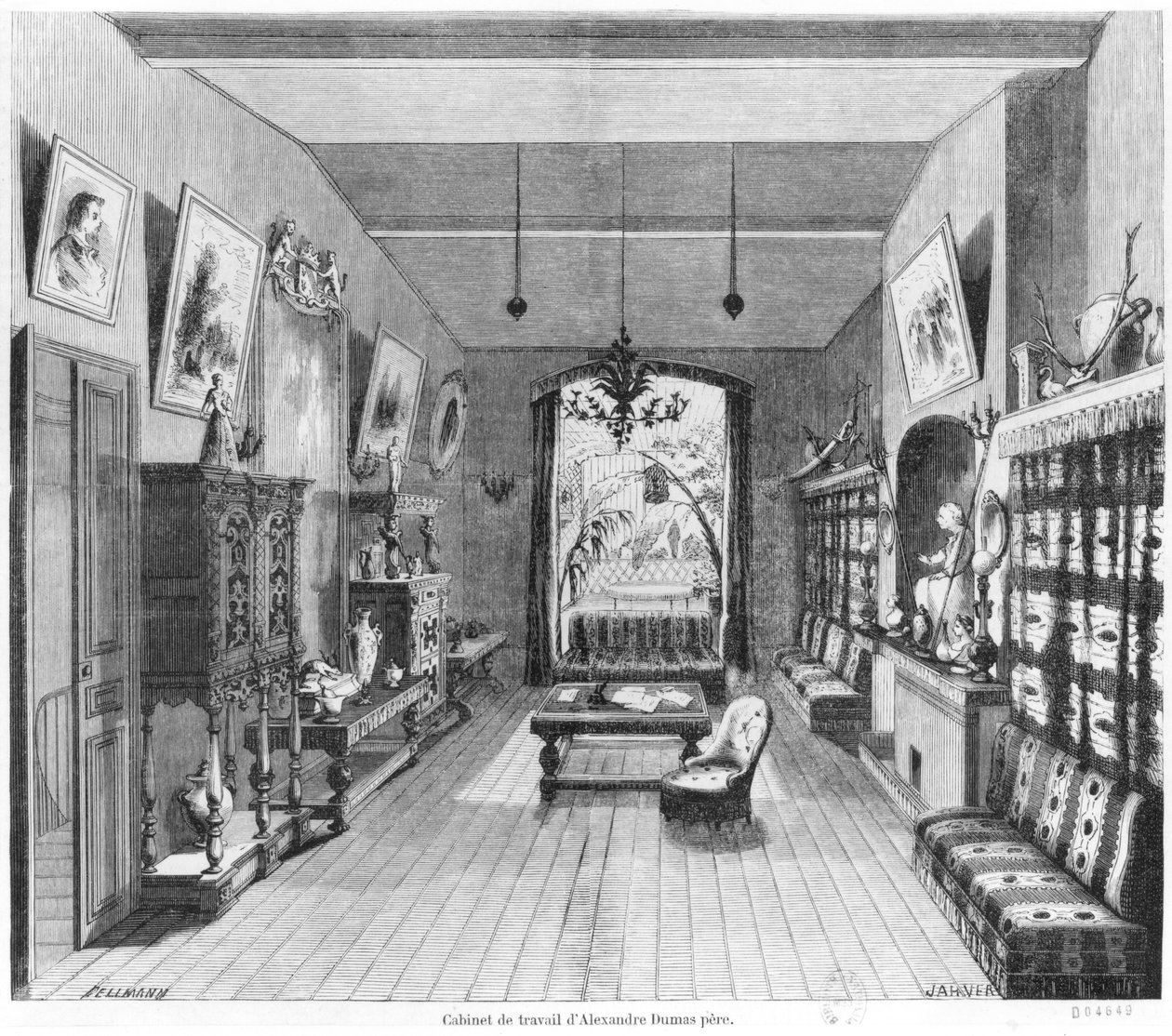Estudio de Alexandre Dumas Padre (1802-70) de Octave Edouard Jean Jahyer