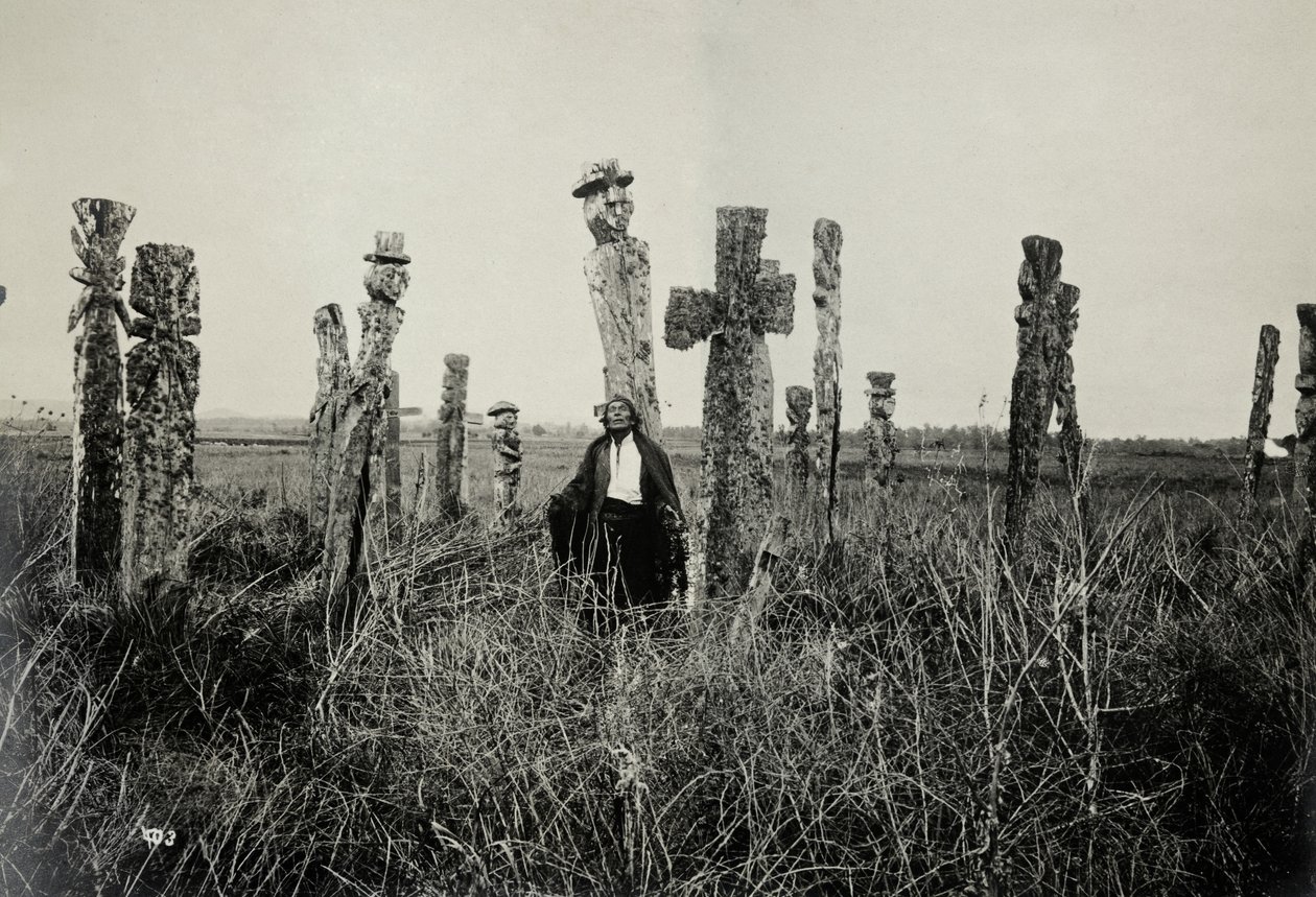 Rezo en el cementerio, Araucano, Chile de Oder W. Heffer