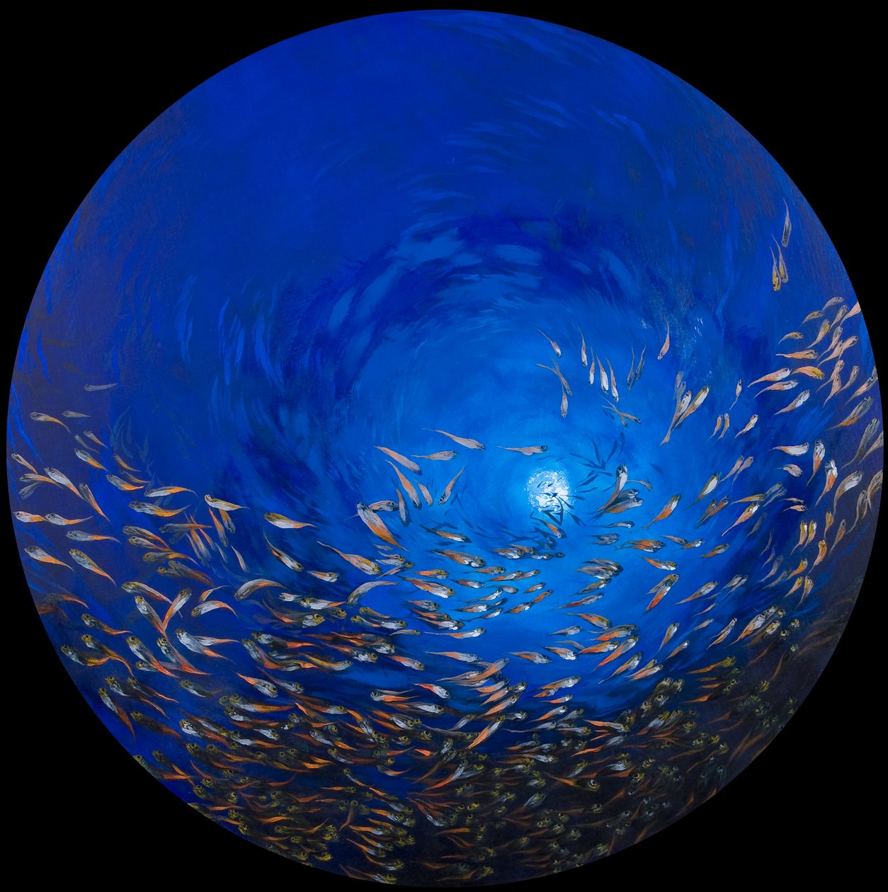 Pez de cristal 2, 2009 (acrílico sobre lino y madera) de Odile Kidd