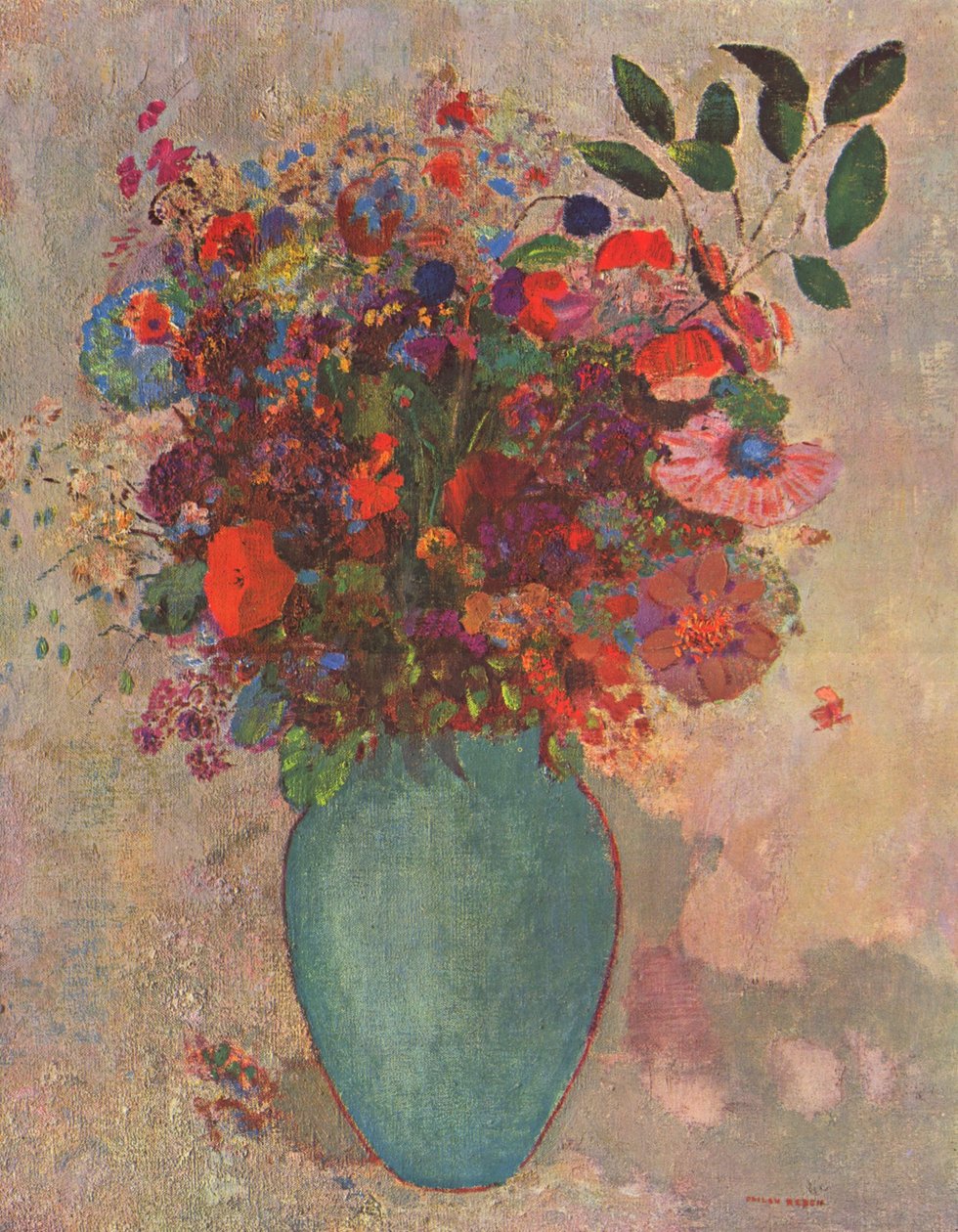 El jarrón turquesa de Odilon Redon
