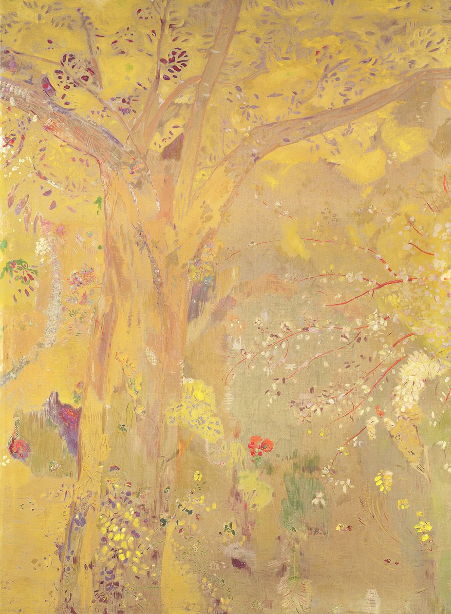 Árbol Amarillo (panel decorativo para la residencia Domecy), 1900-01 de Odilon Redon
