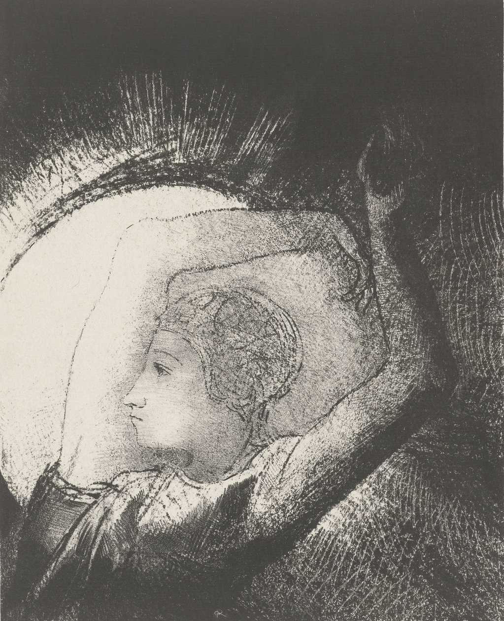 Una mujer vestida por el sol, 1899 de Odilon Redon