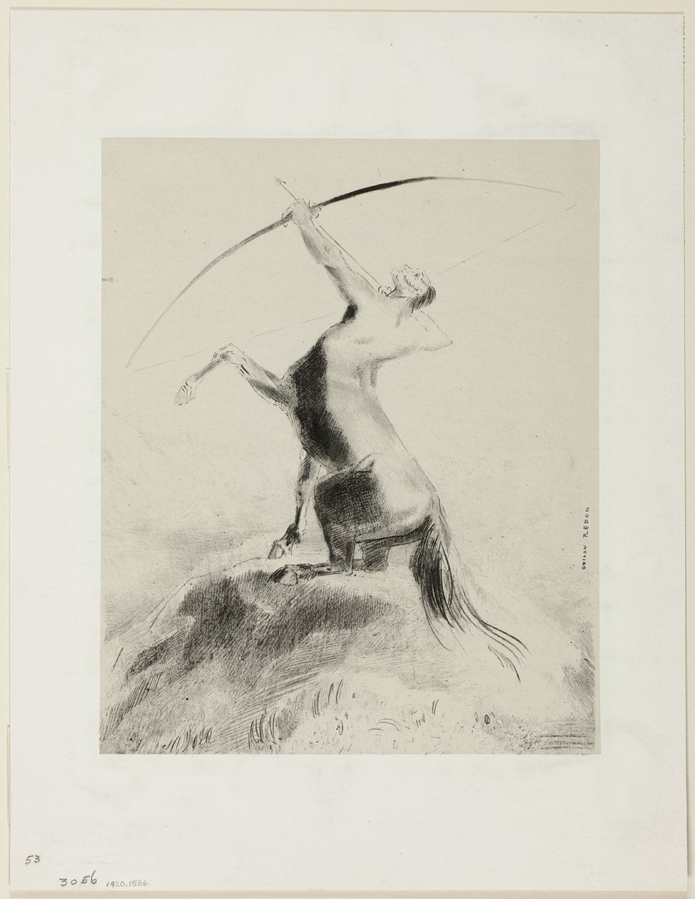 Centauro apuntando a las nubes de Odilon Redon
