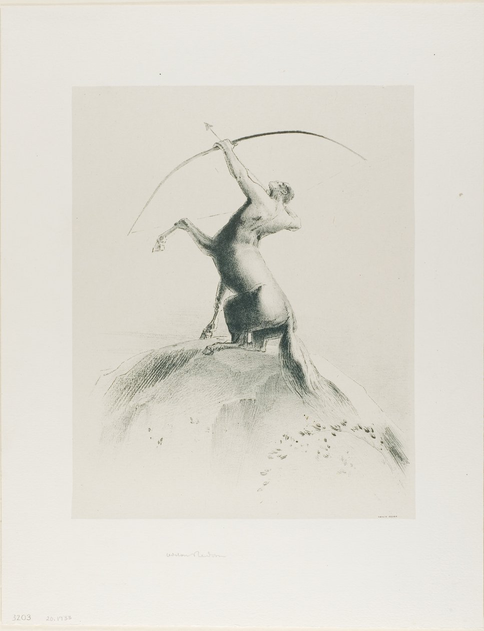 Centauro Apuntando a las Nubes de Odilon Redon