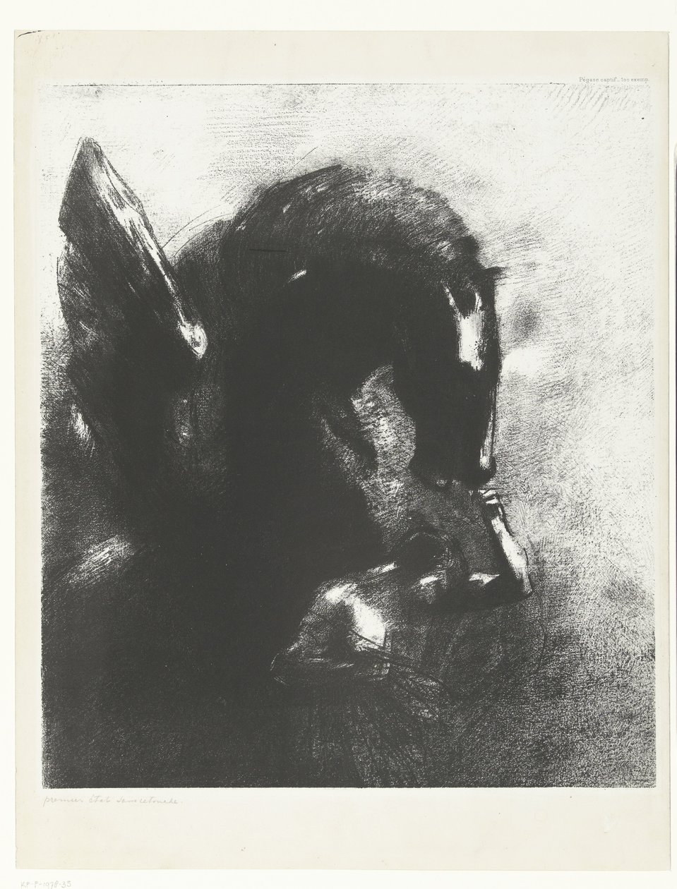 El Pegaso encarcelado Pegase captif (título sobre objeto) de Odilon Redon