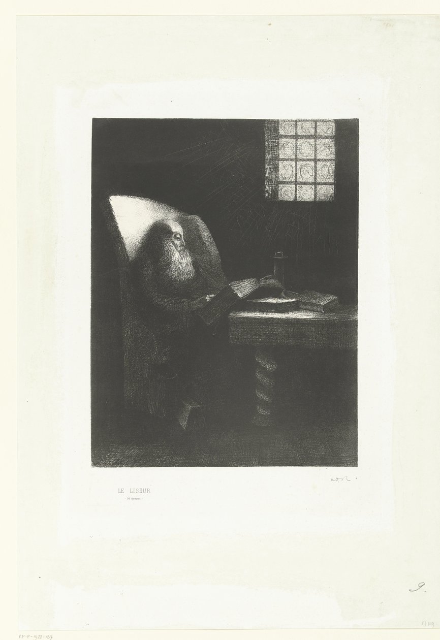 El lector
Le Liseur (título en el objeto)
Retrato de Rodolphe Bresdin de Odilon Redon