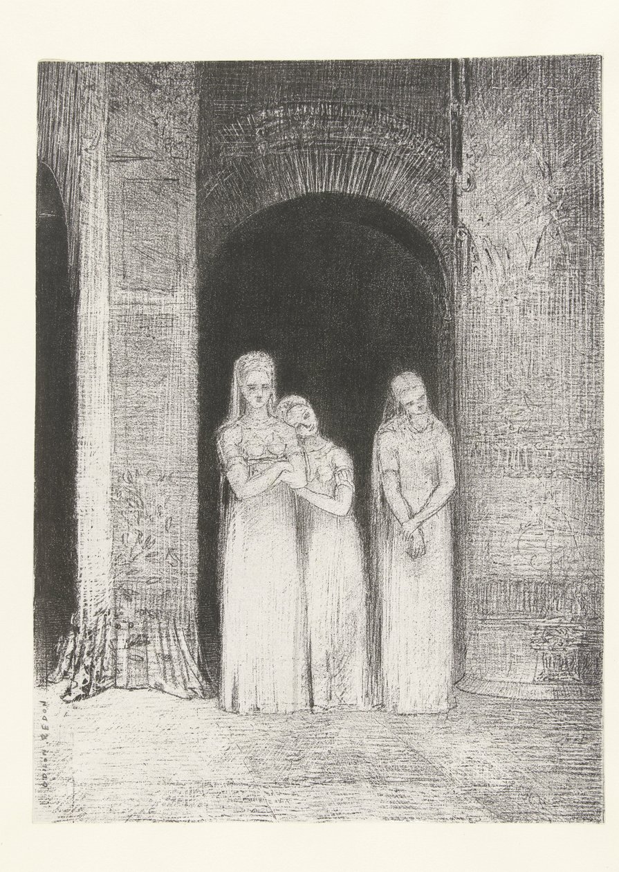 Las sacerdotisas estaban de guardia. Las sacerdotisas estaban esperando La Nuit (título de la serie) La noche (título de la serie) de Odilon Redon