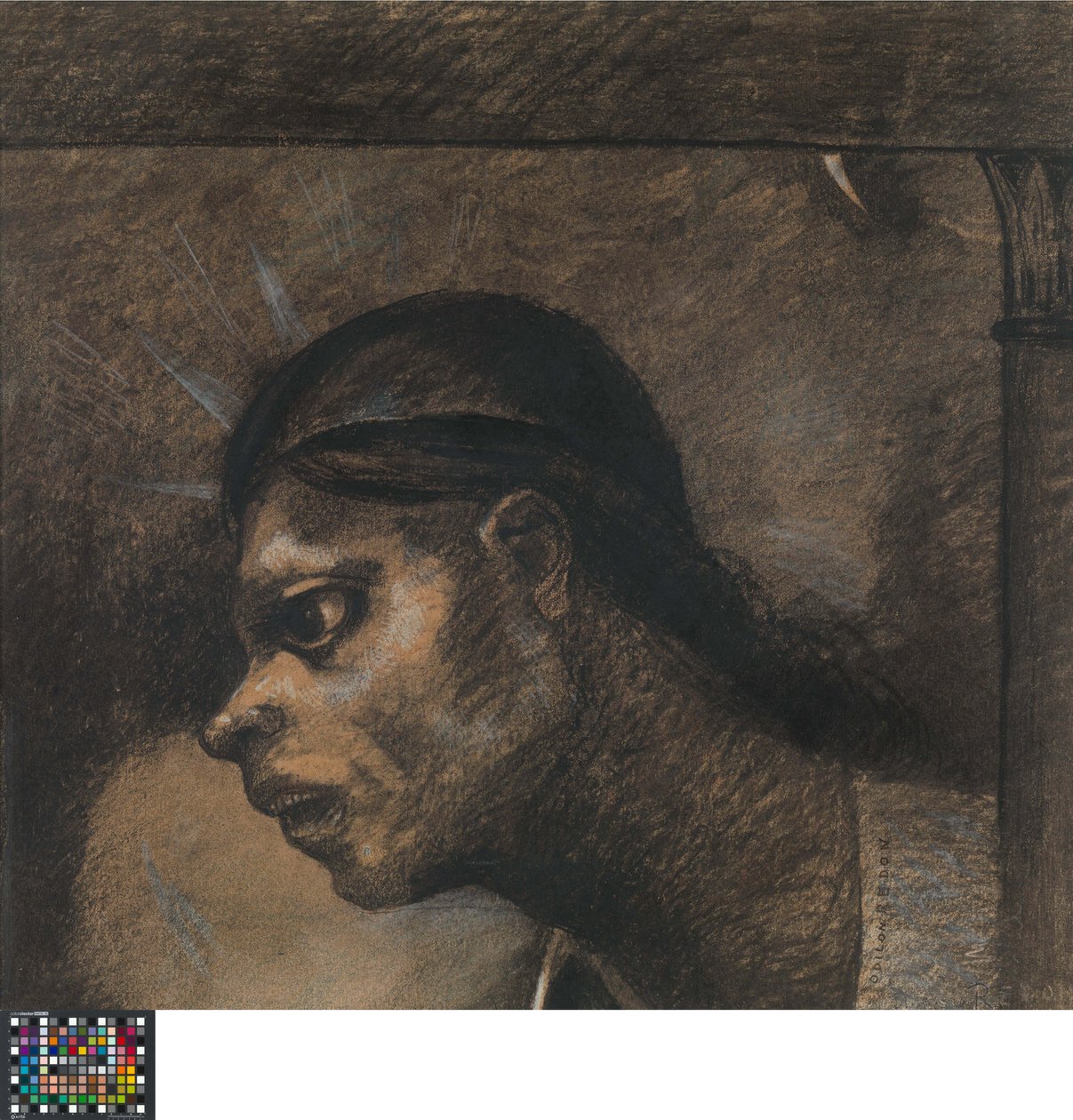 Holandés: Un hombre del pueblo. Dibujo para una ilustración en Le Juré de Edmond Picard de Odilon Redon
