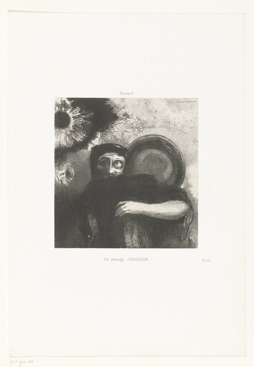 Een vreemde malabarista Un extraño JUGGLER (título sobre objeto) de Odilon Redon