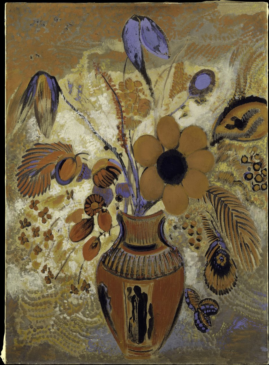 Jarrón etrusco con flores de Odilon Redon