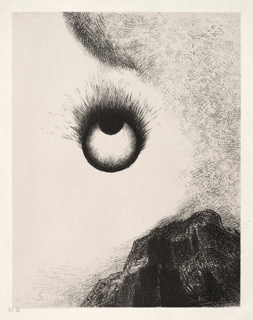 Por todas partes los ojos arden de Odilon Redon
