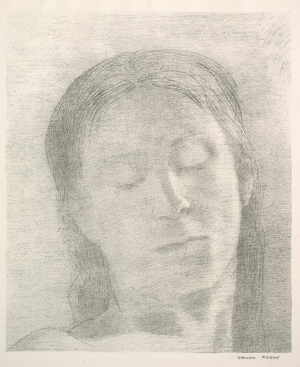 Ojos cerrados de Odilon Redon