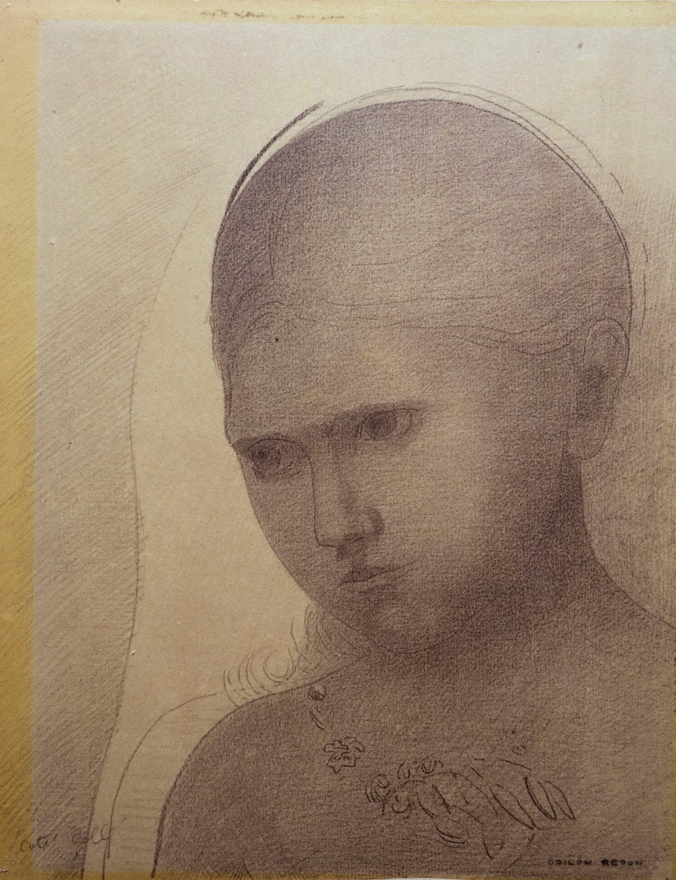 Mujer de tres cuartos a la izquierda de Odilon Redon