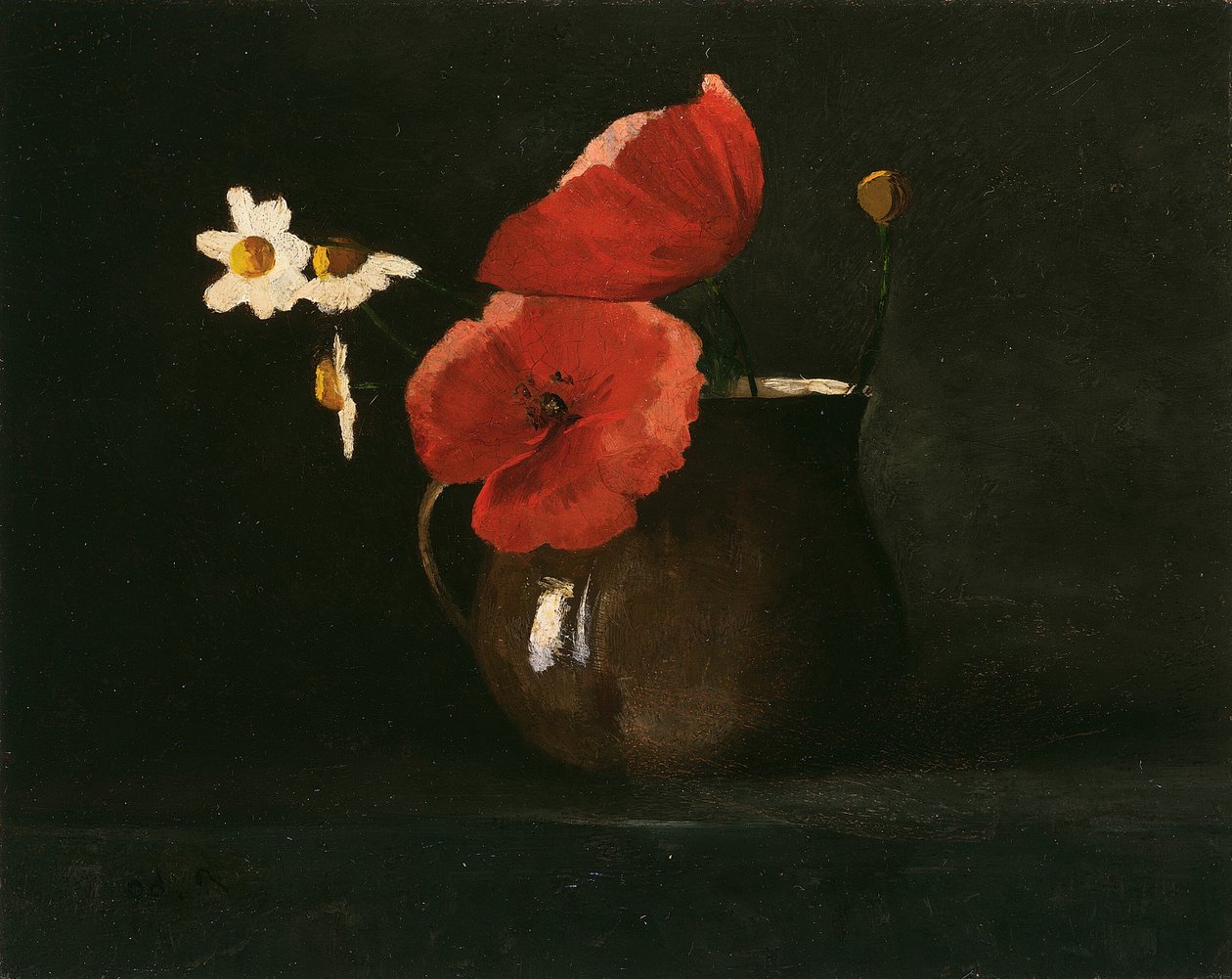 Flores: Amapolas y margaritas, c. 1867 de Odilon Redon
