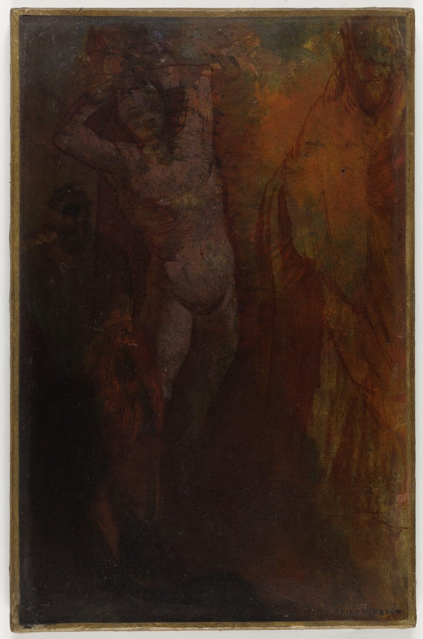 Francés: Composition à trois personnages (¿Flagelación) de Odilon Redon