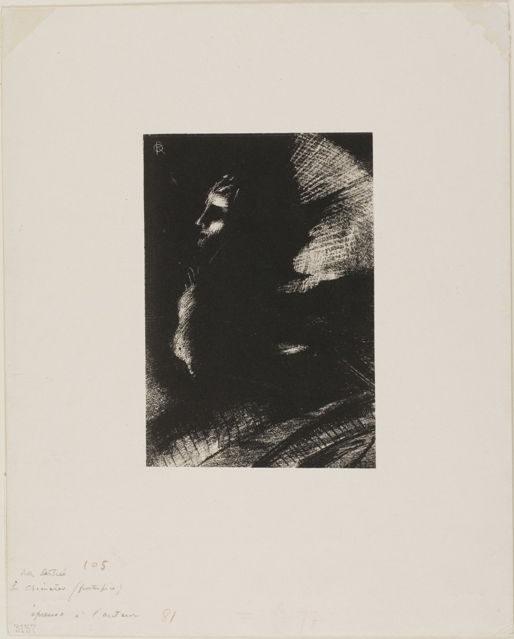 Frontispicio para Les Chimères de Jules Destrée de Odilon Redon