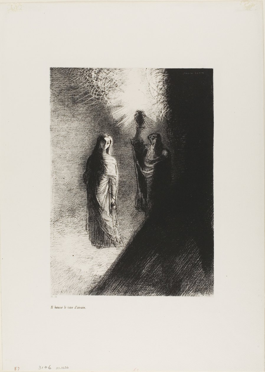 Levanta la urna de bronce, lámina 4 de 10 de Odilon Redon