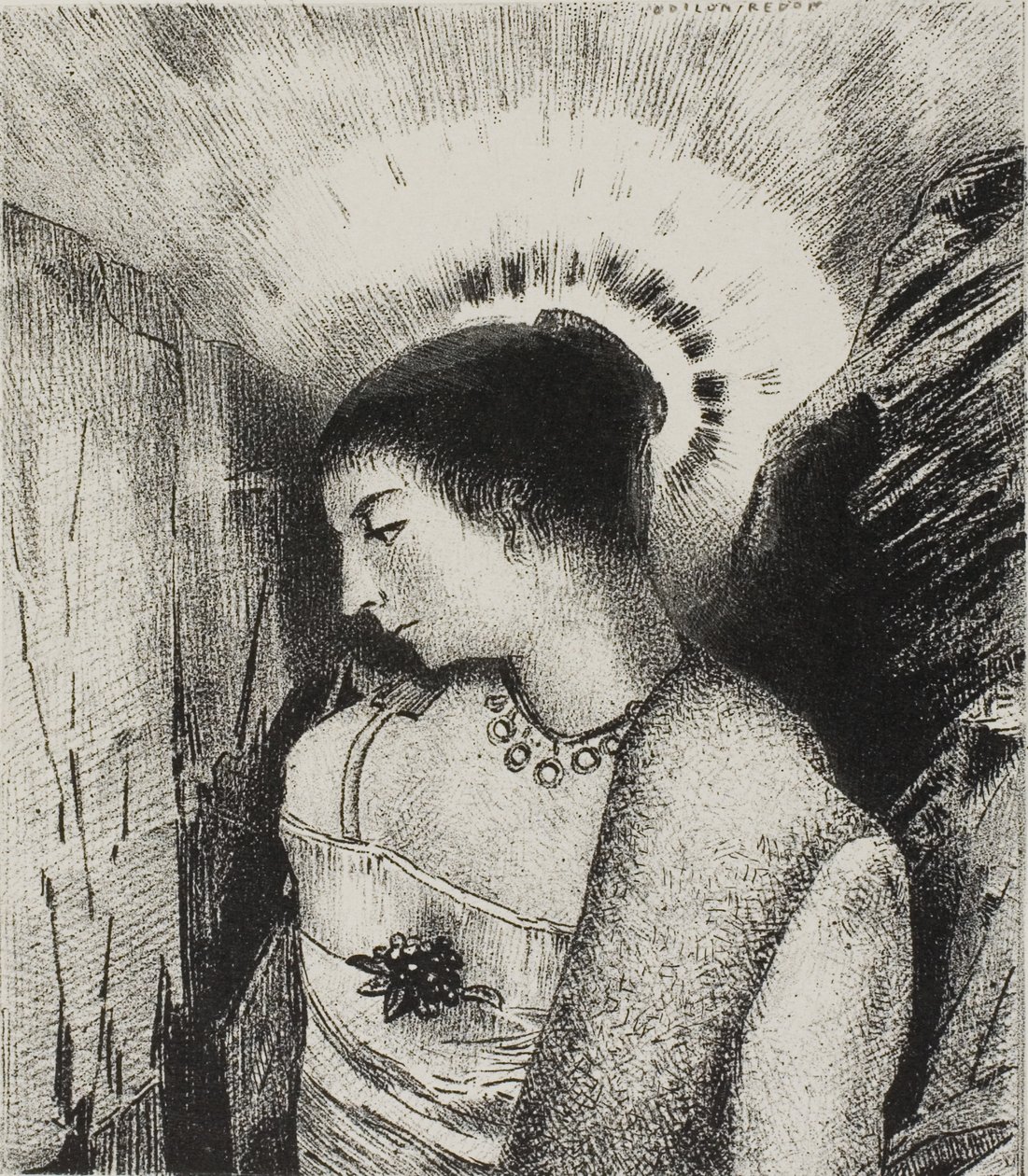 Aquí está la Buena Diosa, la Madre Ideana de las Montañas, placa 15 de 24 de Odilon Redon