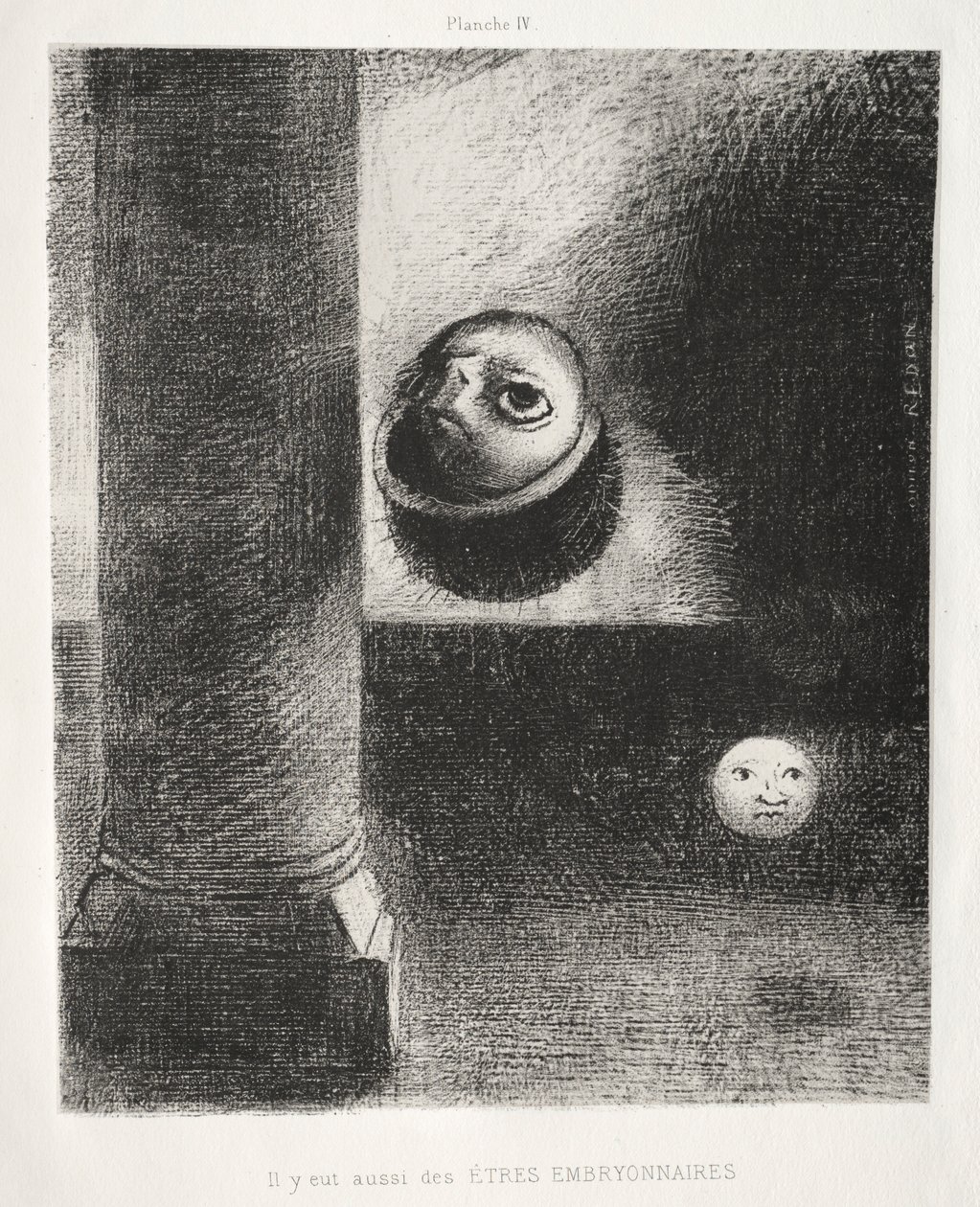 Homenaje a Goya: También había seres embrionarios, 1885 de Odilon Redon