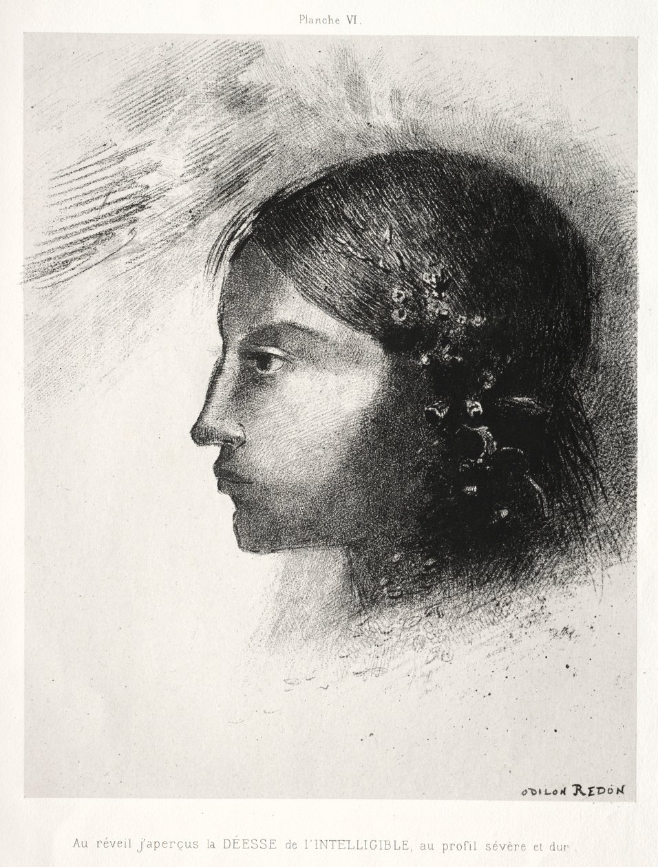 Homenaje a Goya: Al despertar vi a la diosa de lo inteligible, 1885 de Odilon Redon