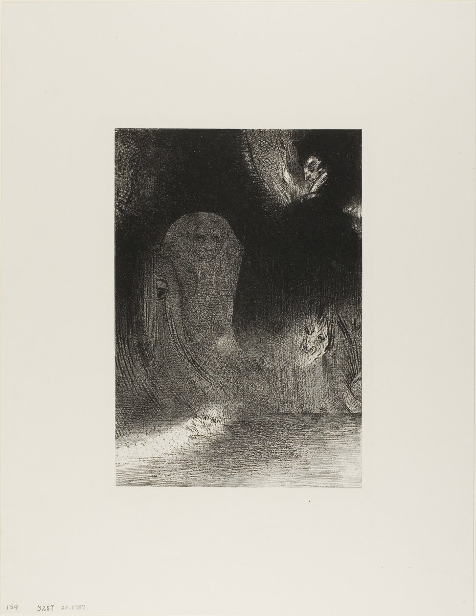 A Veces He Visto en el Cielo Lo Que Parecían Formas de Espíritus, lámina 21 de 24 de Odilon Redon
