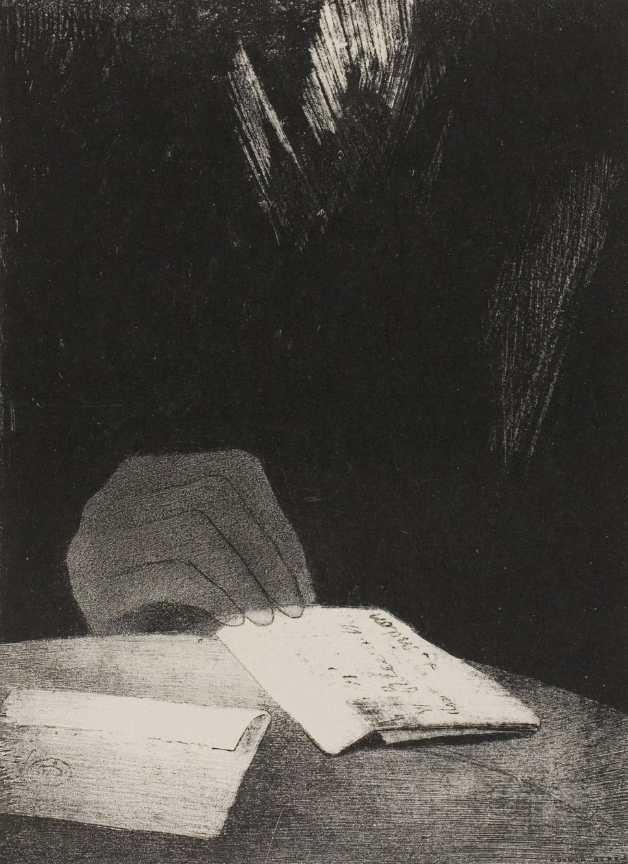 Era una mano, aparentemente de carne y hueso como la mía, placa 4 de 6 de Odilon Redon