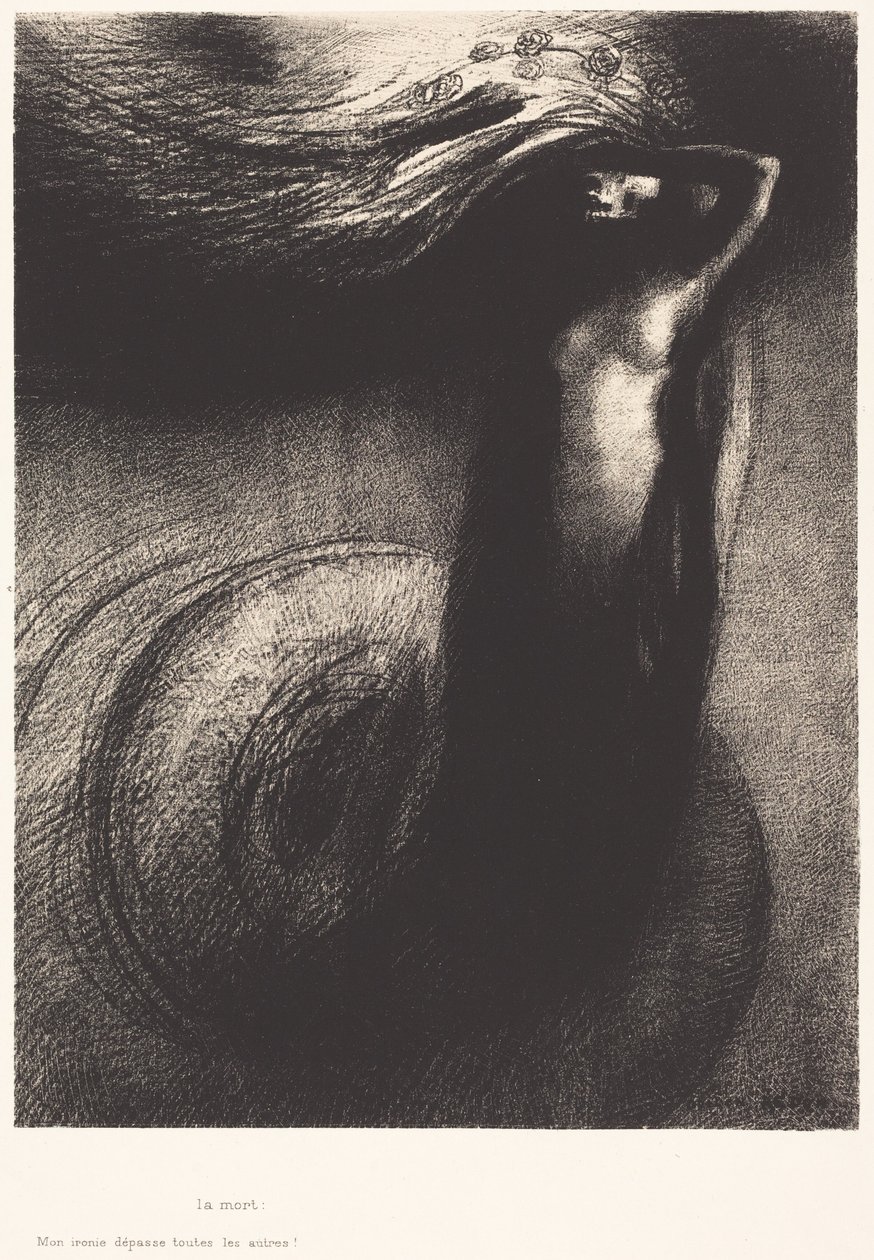 La muerte: ¡Mi ironía supera a todas las demás! de Odilon Redon