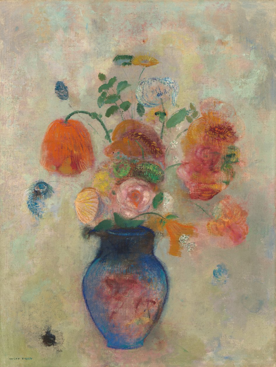 Gran jarrón con flores de Odilon Redon