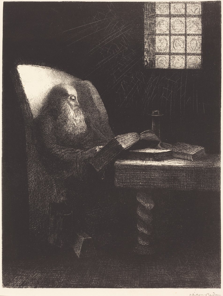 El lector (The reader) de Odilon Redon