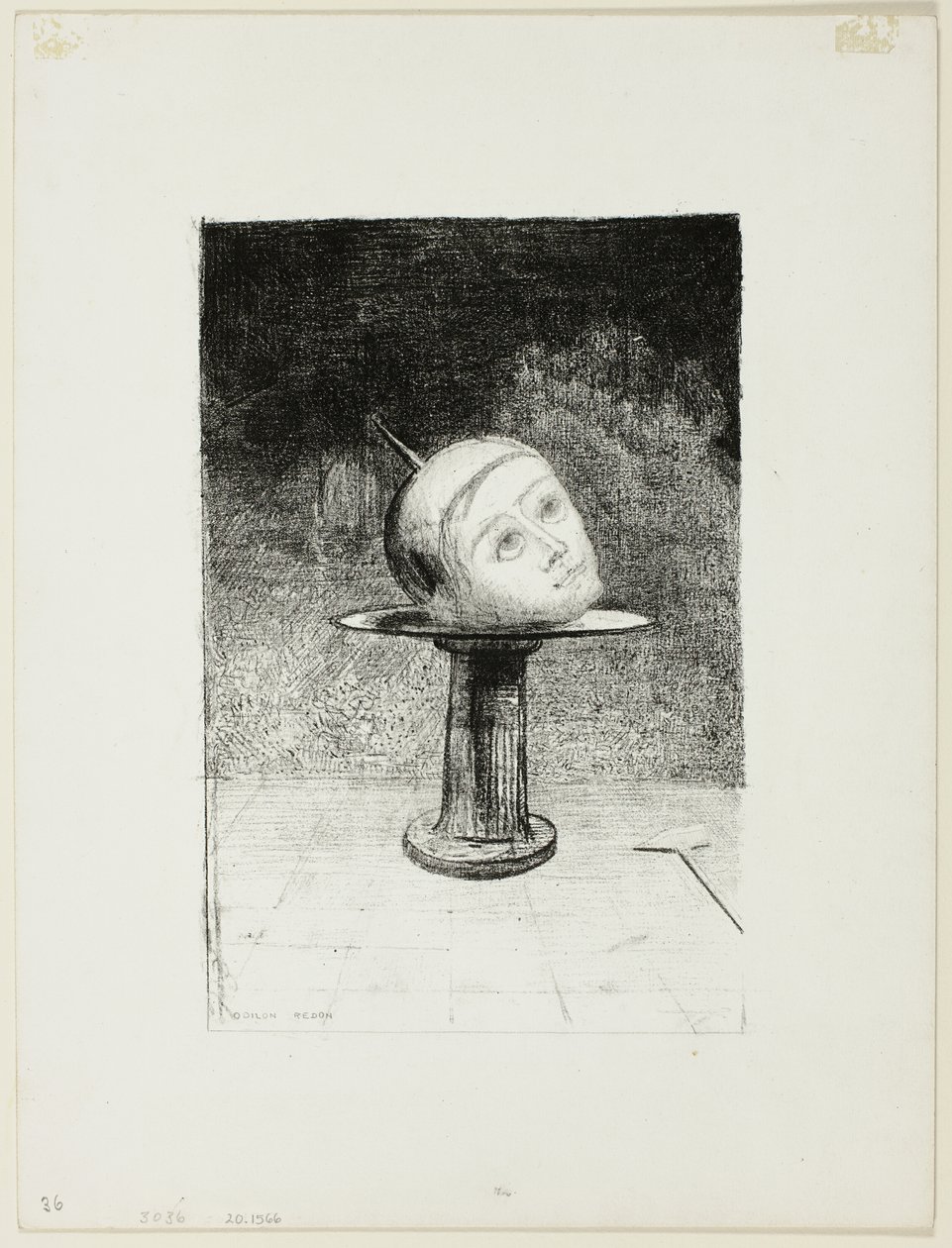 En el plato, lámina diez de En sueños de Odilon Redon
