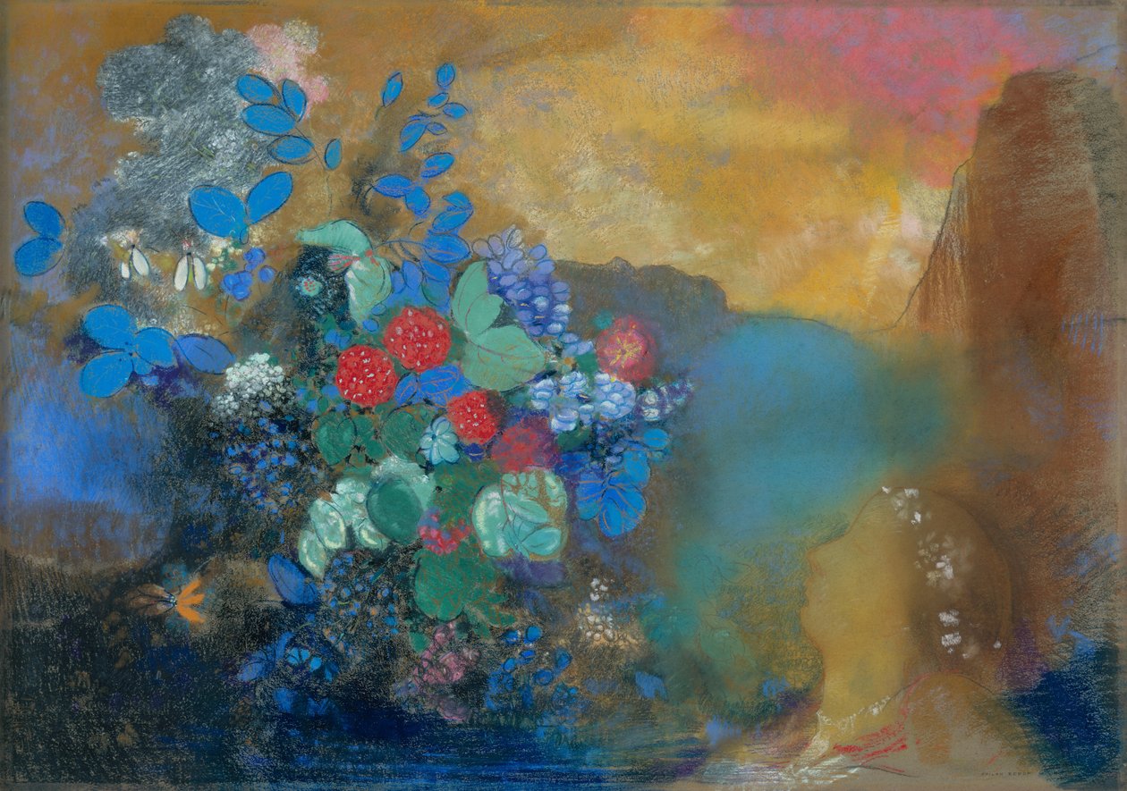 Ofelia entre las flores, c.1905-8 de Odilon Redon