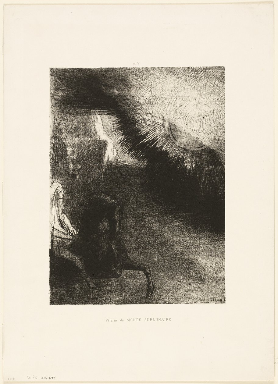 Peregrino del mundo sublunar, lámina 5 de 6 de Odilon Redon