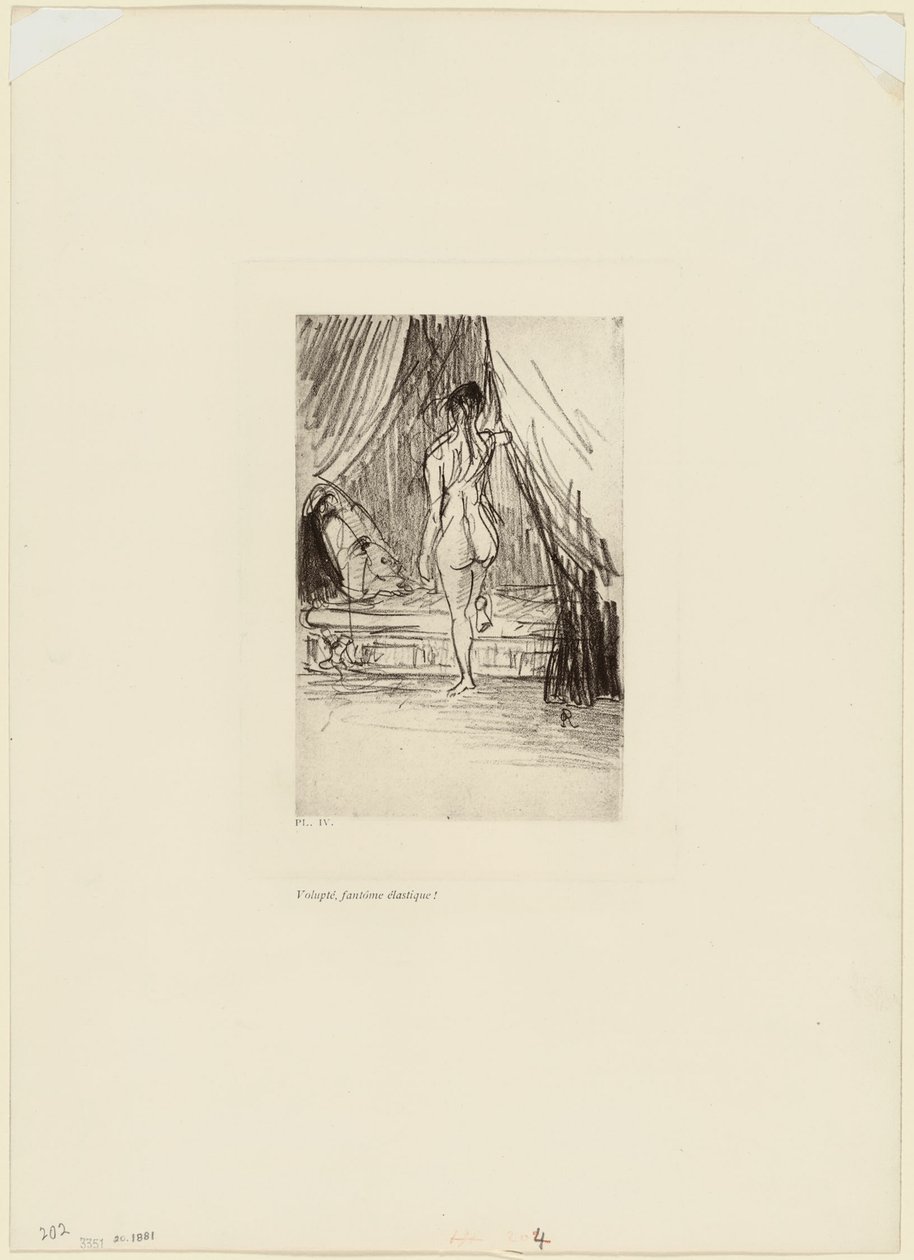 Placer, Fantasma Elástico!, placa 5 de 9 de Odilon Redon