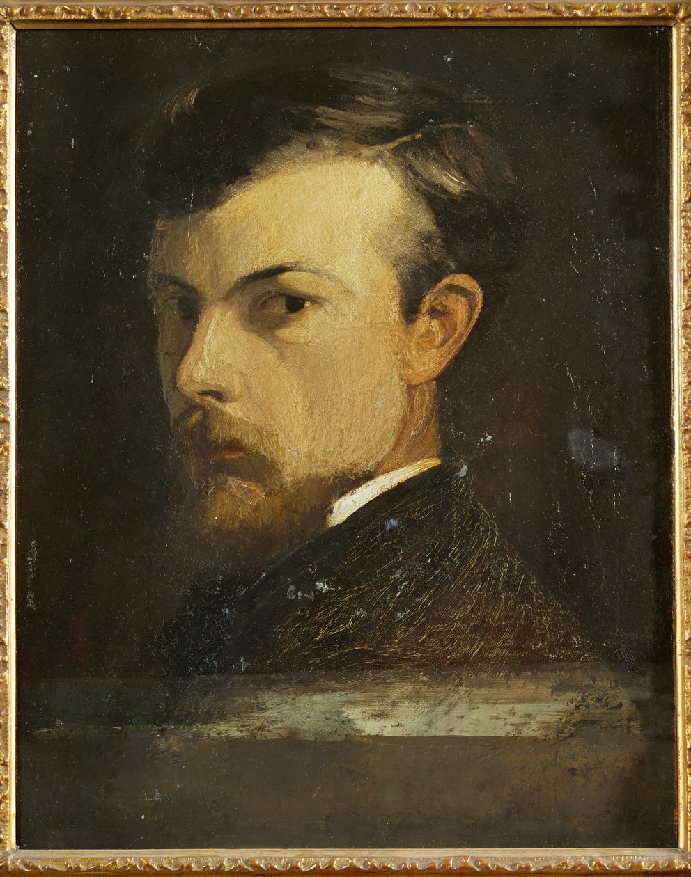 Retrato del artista (pintura sobre madera) de Odilon Redon