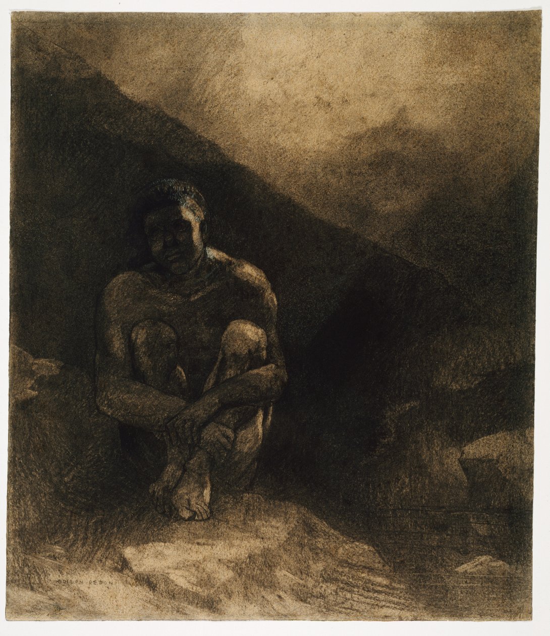 El hombre primitivo de Odilon Redon