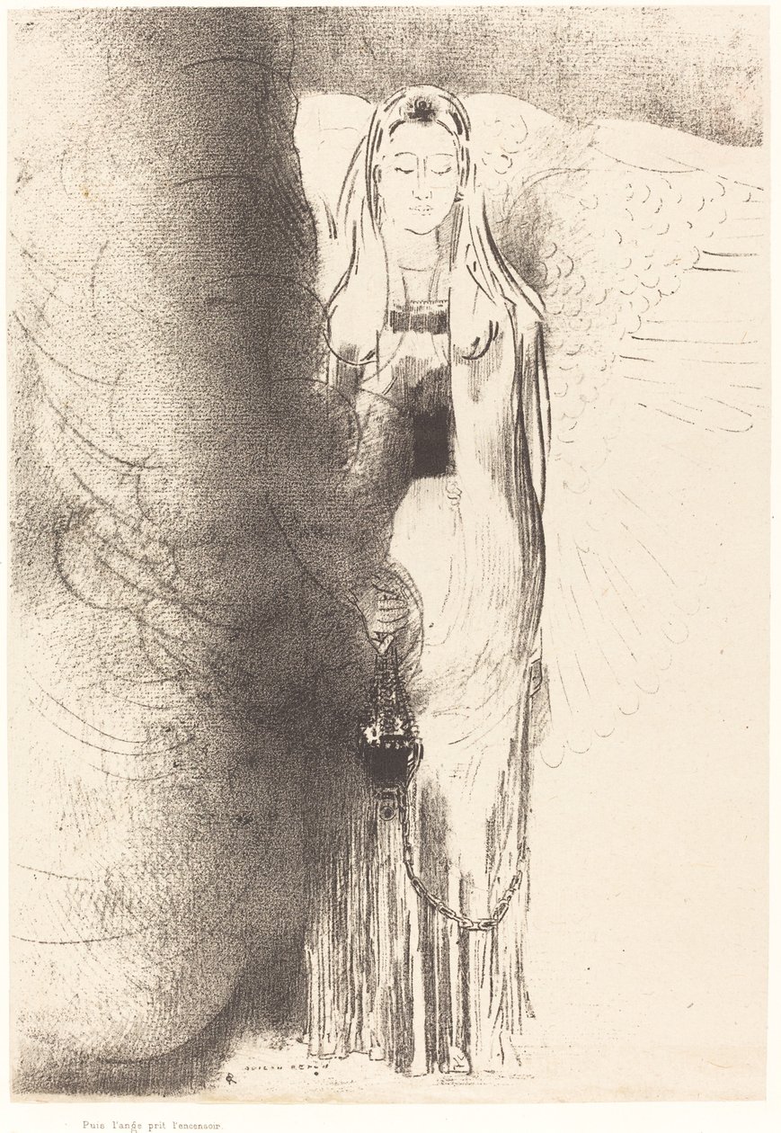 Luego el ángel tomó el incensario de Odilon Redon