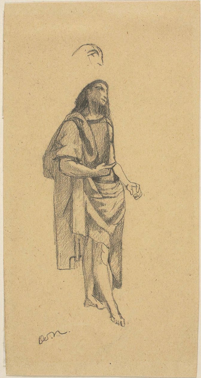 San Juan Bautista, con esbozo de la cabeza de Odilon Redon