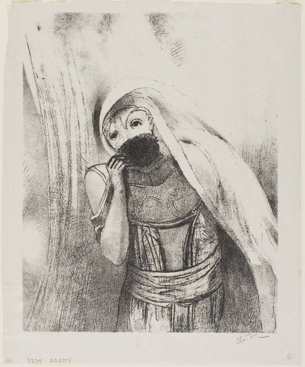 Ella Saca de Su Pecho una Esponja, Perfectamente Negra, y la Cubre de Besos, lámina 8 de 24 de Odilon Redon