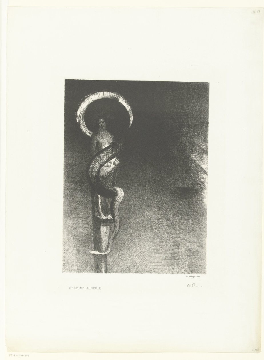 Slangenaureool Serpiente-Aureola (título sobre objeto) de Odilon Redon