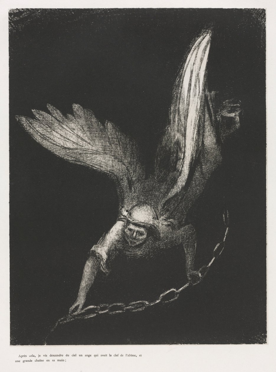 El Apocalipsis de San Juan: Y Vi en la Mano Derecha del que Estaba Sentado..., 1899 de Odilon Redon