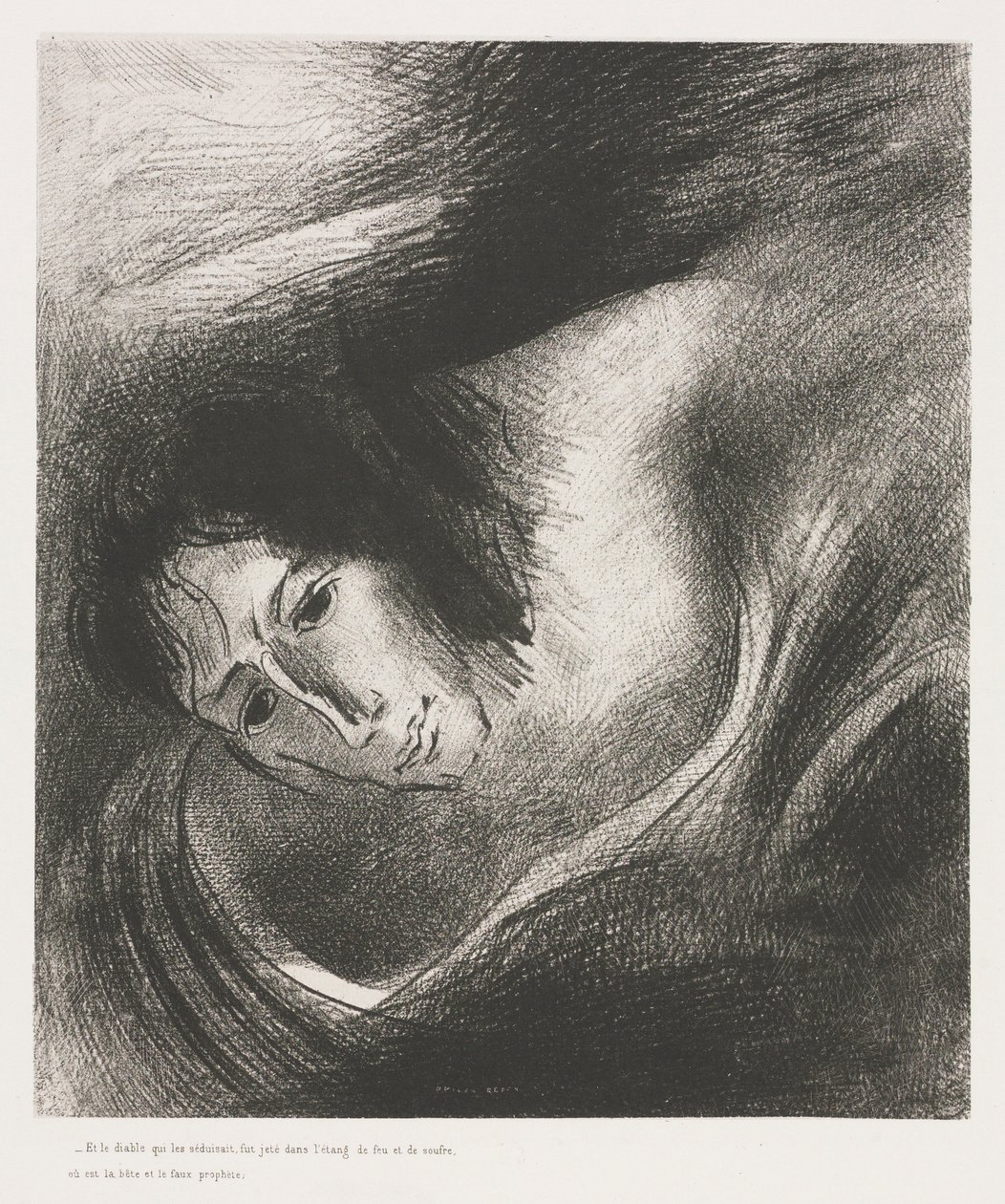 El Apocalipsis de San Juan: Y el diablo que los engañaba fue arrojado al lago, 1899 de Odilon Redon
