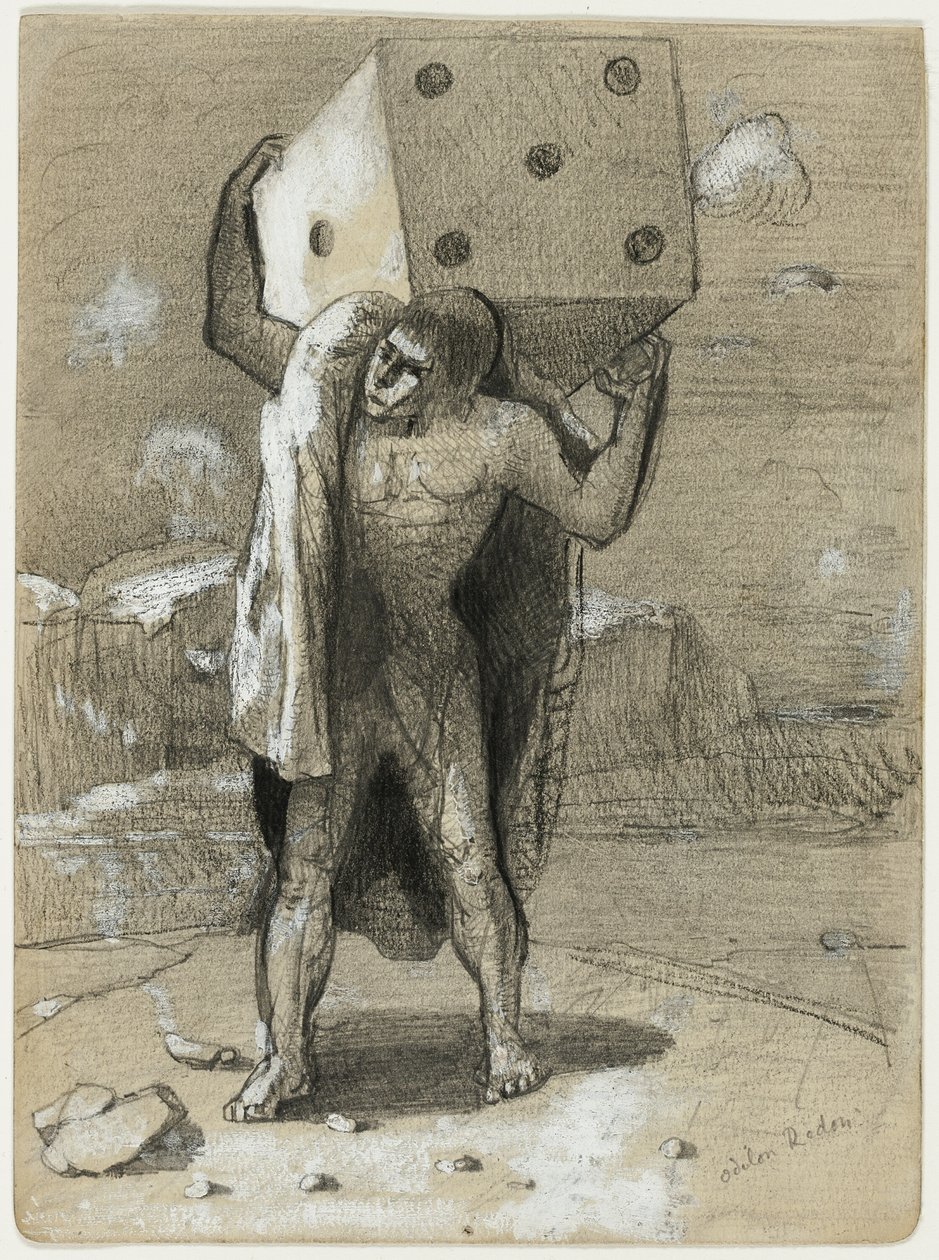 El dado, también llamado el peso de las pasiones de Odilon Redon
