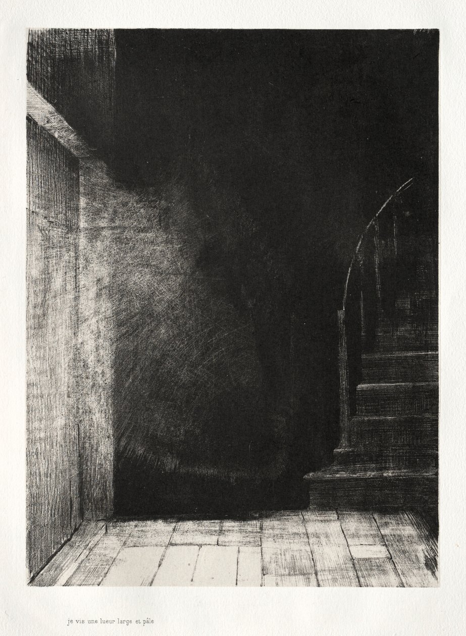 La casa encantada: Ambos vimos una gran luz pálida, 1896 de Odilon Redon