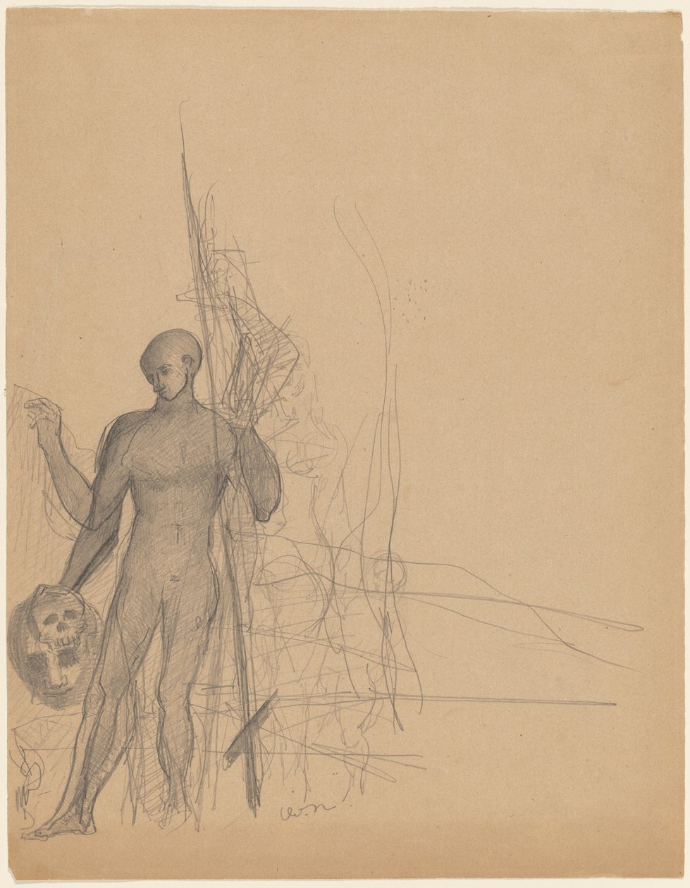 El Cazador de Cabezas y su Familia de Odilon Redon