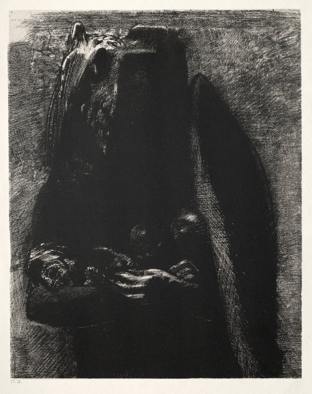 La Tentación de San Antonio Primera Serie: Es el Diablo, Llevando Bajo Sus Dos Alas, 1888 de Odilon Redon