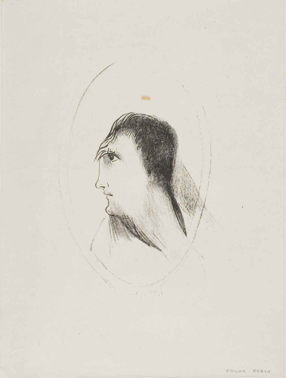 El ancho y la planitud del hueso frontal, lámina 6 de 6 de Odilon Redon