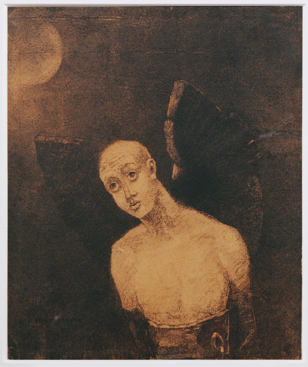 El ángel caído (carboncillo sobre papel) de Odilon Redon
