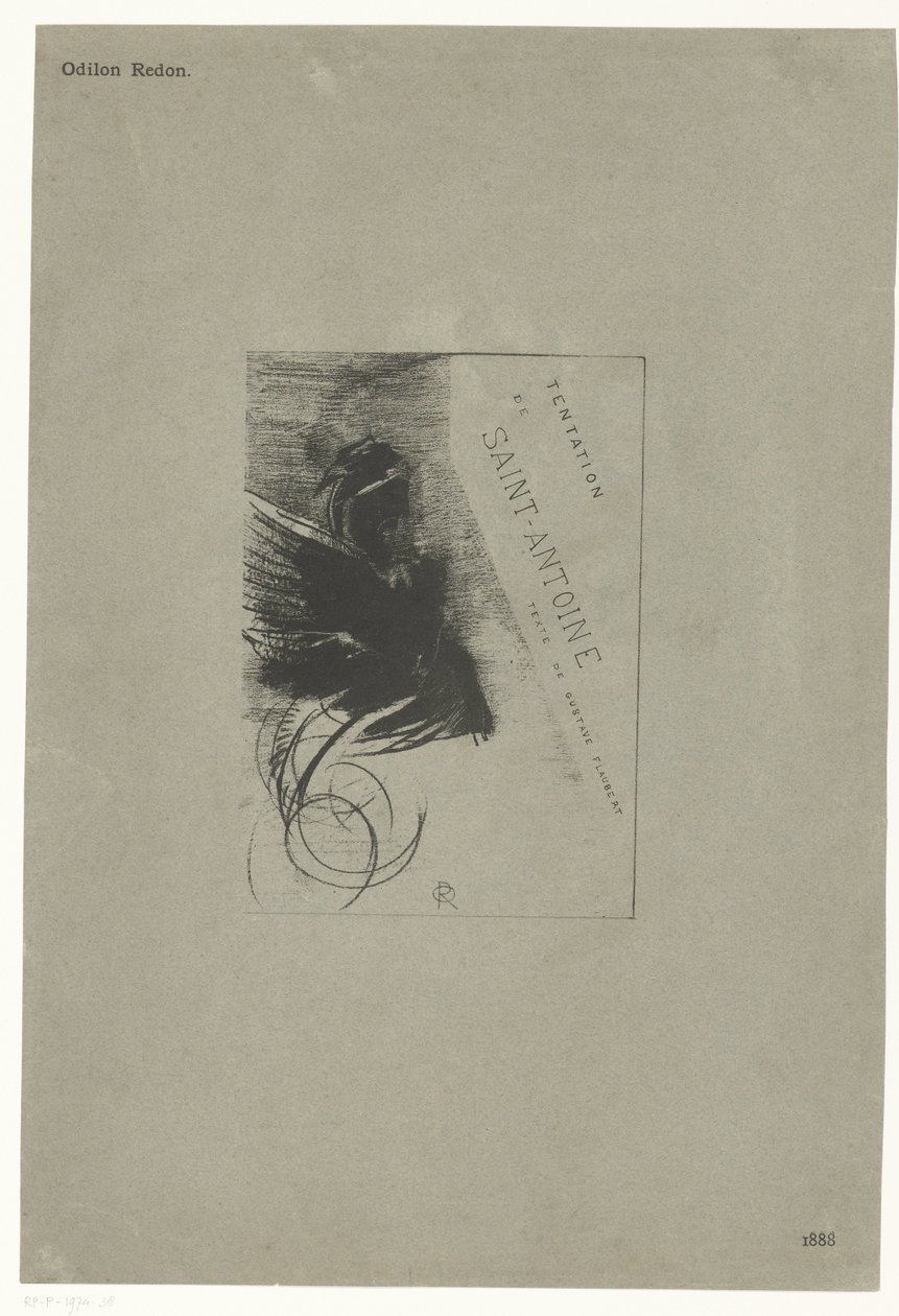Portada de una serie con la tentación de San Antonio Tentation de Saint-Antione texte de Gustave Flaubert (título de la serie sobre el objeto) Tentación de San Antonio (título de la serie) de Odilon Redon