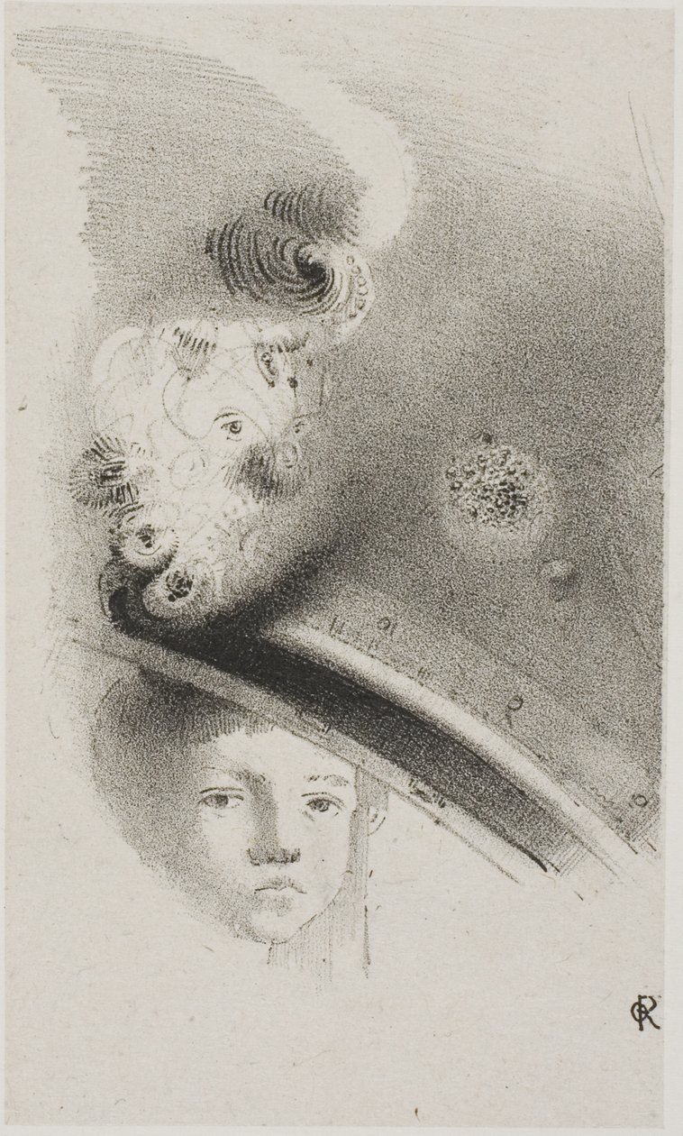 Litografía de prueba sin título de Odilon Redon